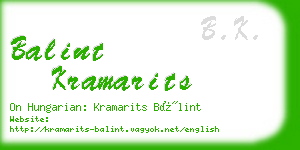 balint kramarits business card